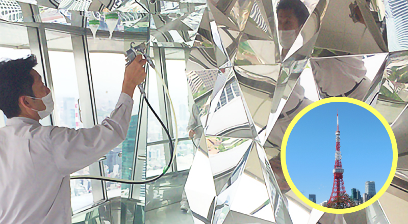 東京タワーをはじめ、さまざまな施設や交通機関、幼稚園などでもキノシールドの抗ウイルス・抗菌施工が実施されています。