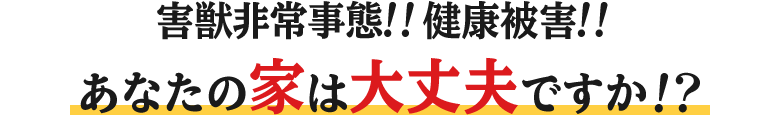 害獣非常事態!!健康被害!!あなたの家は大丈夫ですか!?